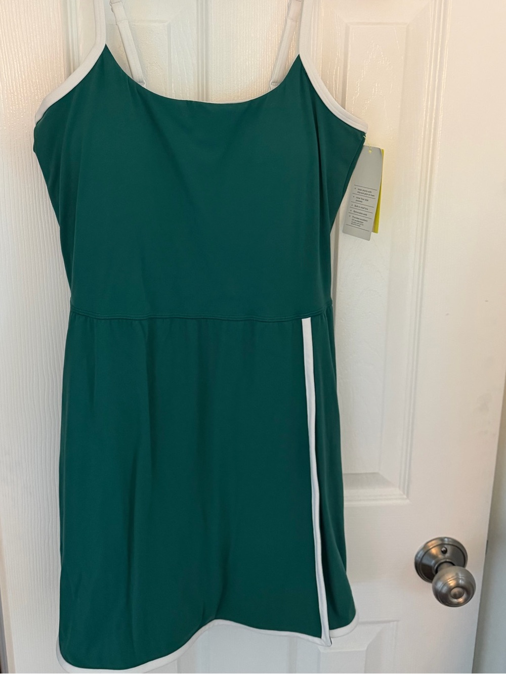 Green Tennis Dress with White Trim